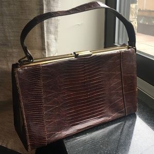 Vintage Small Brown Crocodile Purse